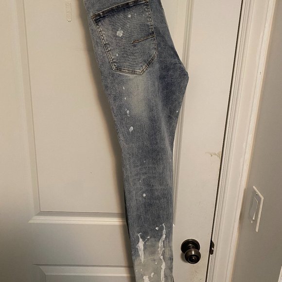 KDNK Ripped Paint Splatter Ripped Skinny Jeans - Picture 3 of 3